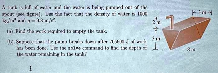 texts solve all in python a tank is full of water and the water is ...