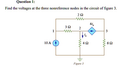SOLVED: Find the voltages at the three non-reference nodes in the ...