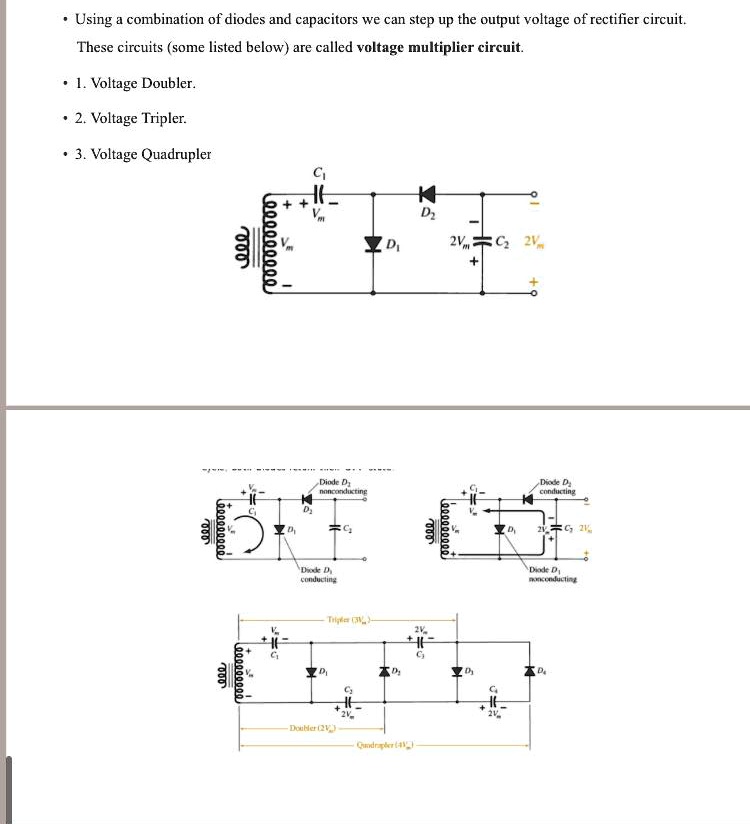 SOLVED Using a combination of diodes and capacitors, we can step up the output voltage of a