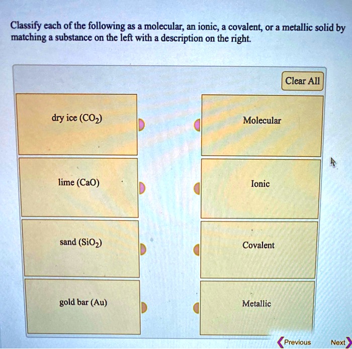 Solved Classify Cach Of The Following As Molecular An Ionic A