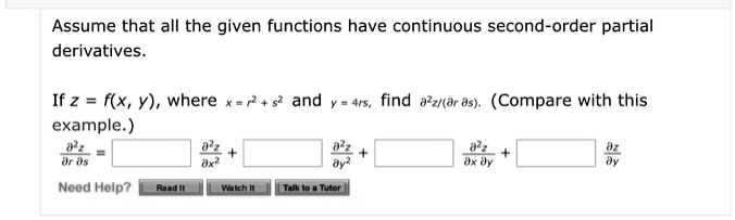 Solved Assume That All The Given Functions Have Continuous Second Order Partial Derivatives If