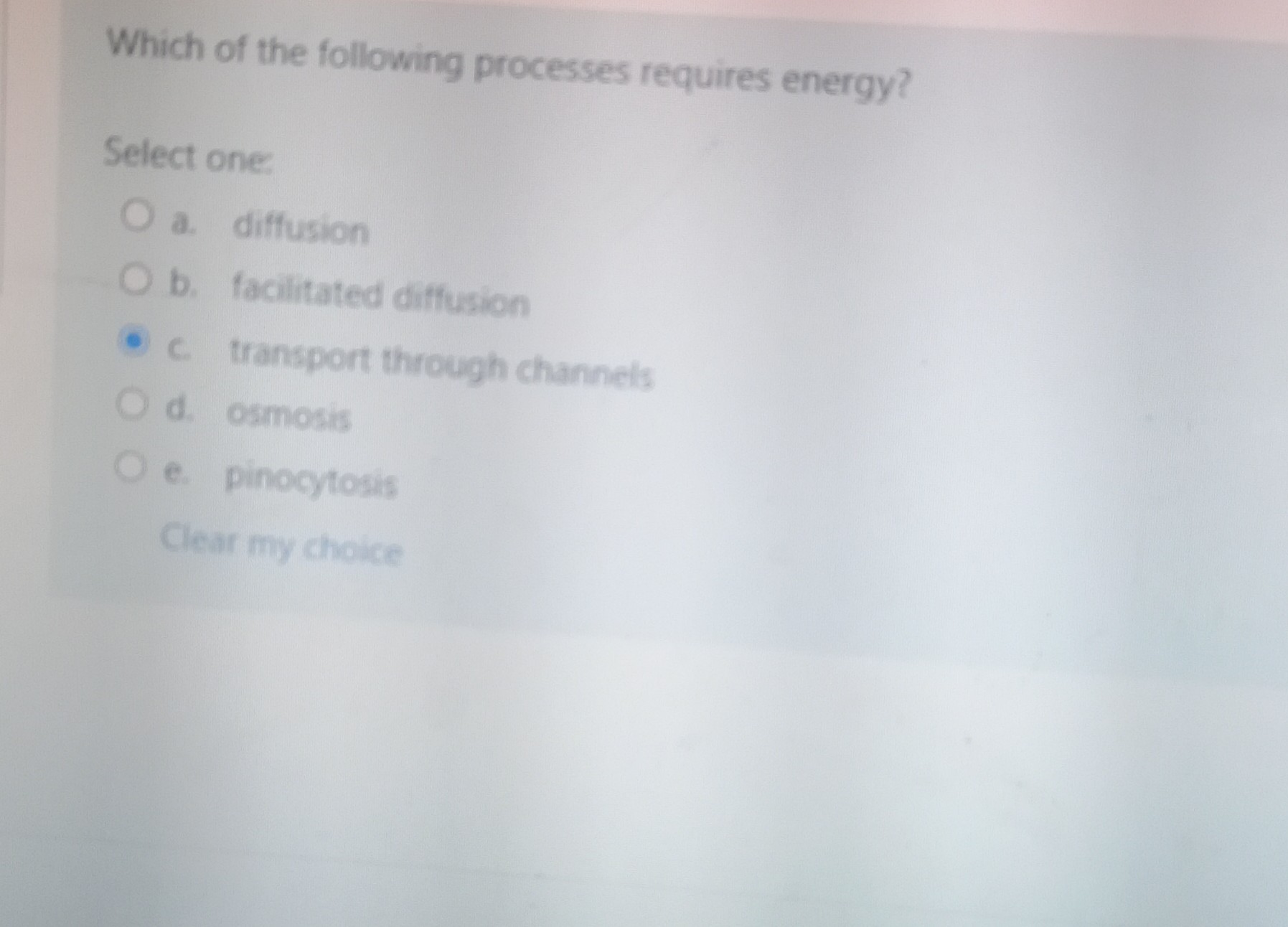 Which Of The Following Processes Requires The Use Of Energy