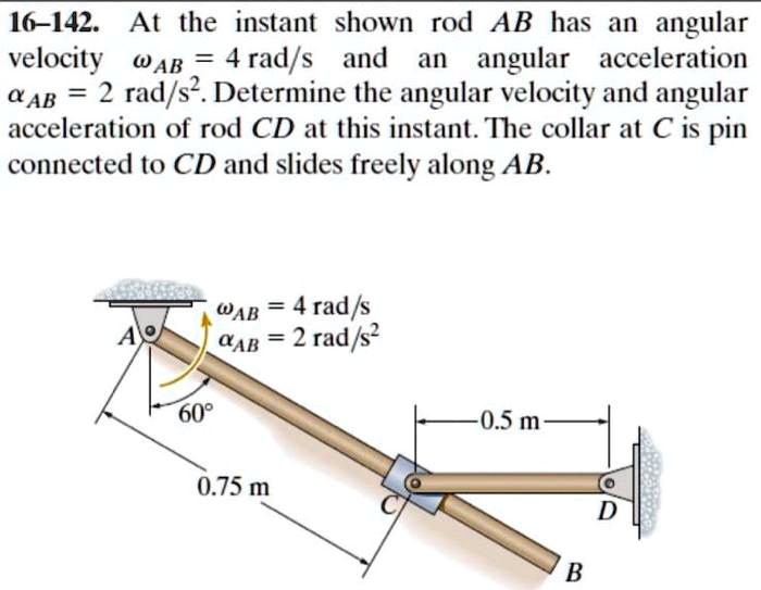 SOLVED: 16-142. At The Instant Shown Rod AB Has An Angular Velocity WAB ...