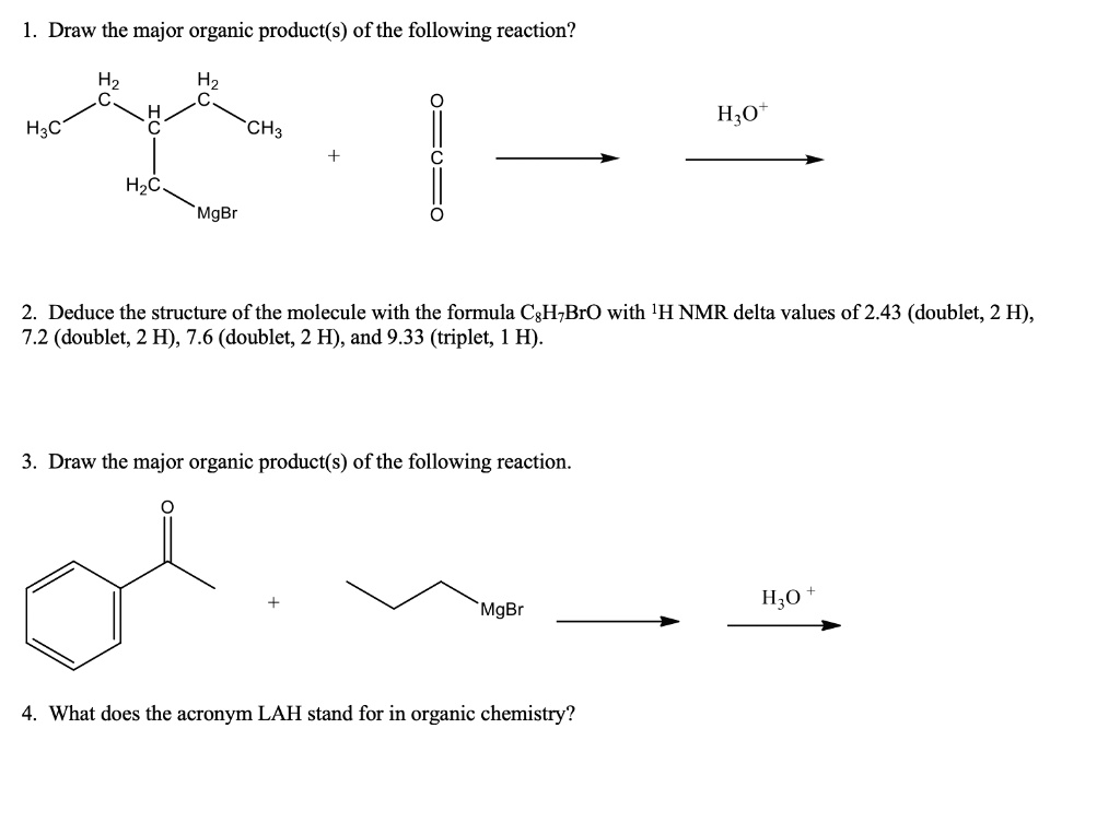 solved-draw-the-major-organic-product-s-of-the-following-reaction