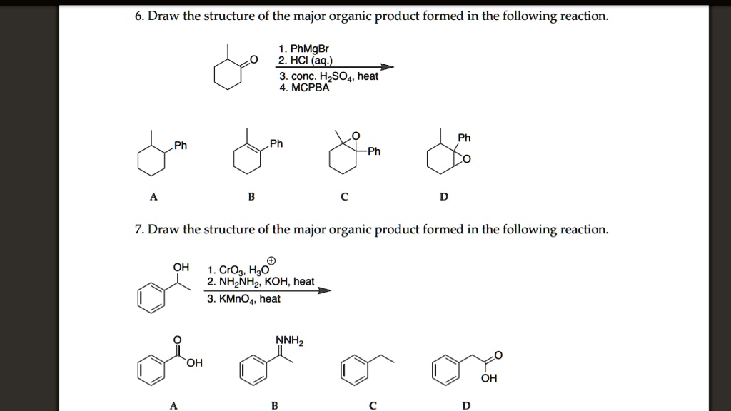 SOLVED: Draw the structure of the major organic product formed in the ...