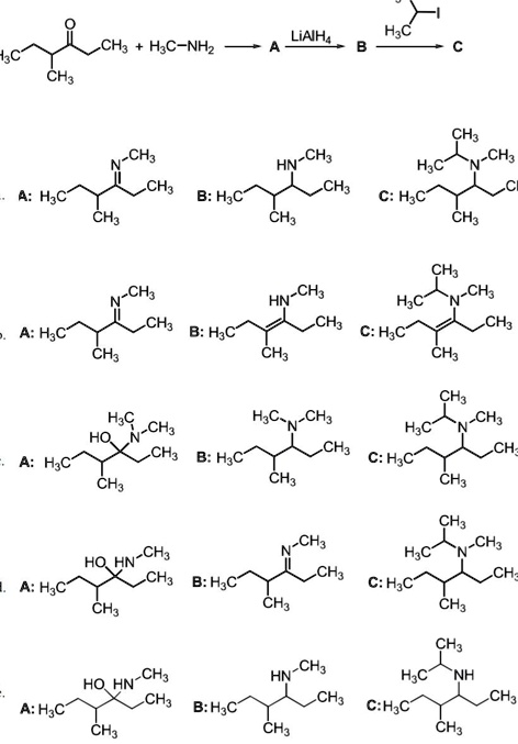 SOLVED: CH+HC-NH LiAlH4 - CH CH HI H2 CH3 C2H6 CH CH3 CH3 CH3 CH CH3 NH ...