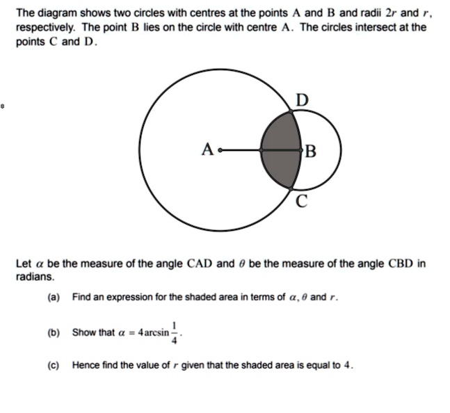 SOLVED: The Diagram Shows Two Circles With Centers At The Points A And ...