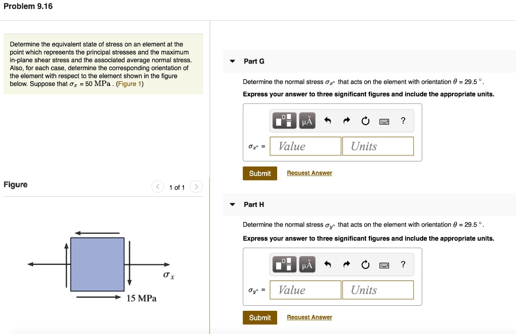 problem 916 determine the equivalent state of stress on an element at ...