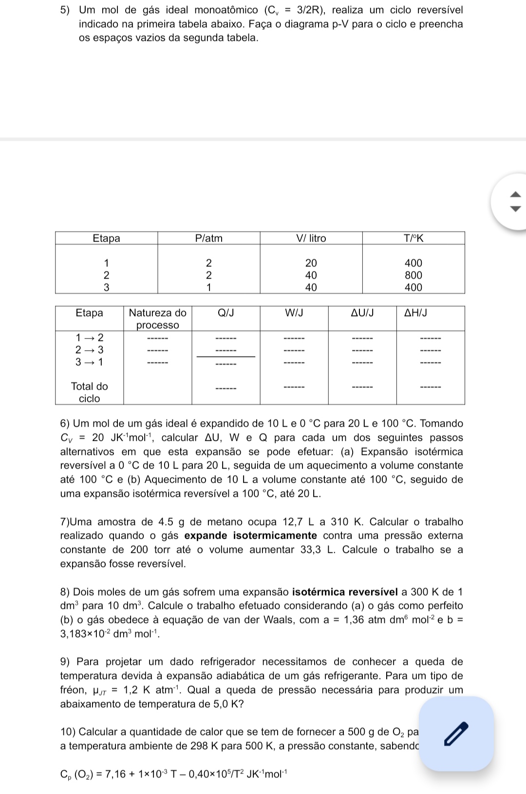 planilhas preencham a temperatura