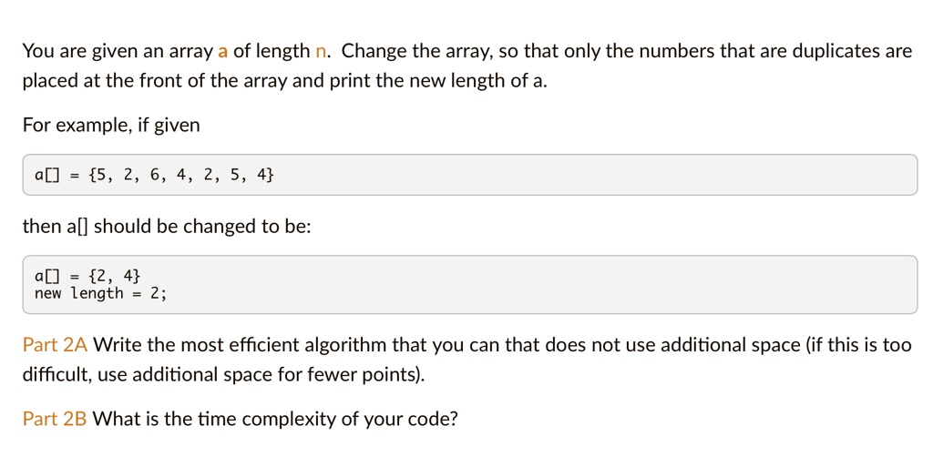 SOLVED: You are given an array a of length n. Change the array, so that ...