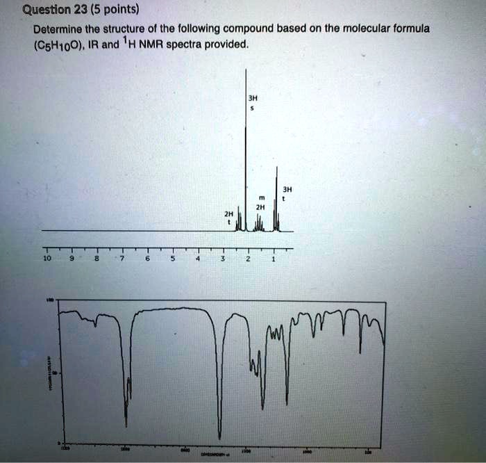 Solved Question 23 5 Points Determine The Structure Of The Following Compound Based On The