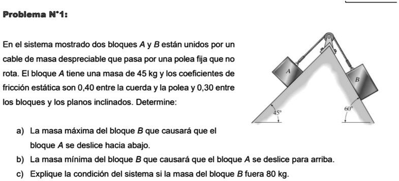 SOLVED: In the system shown, two blocks A and B are joined by a ...