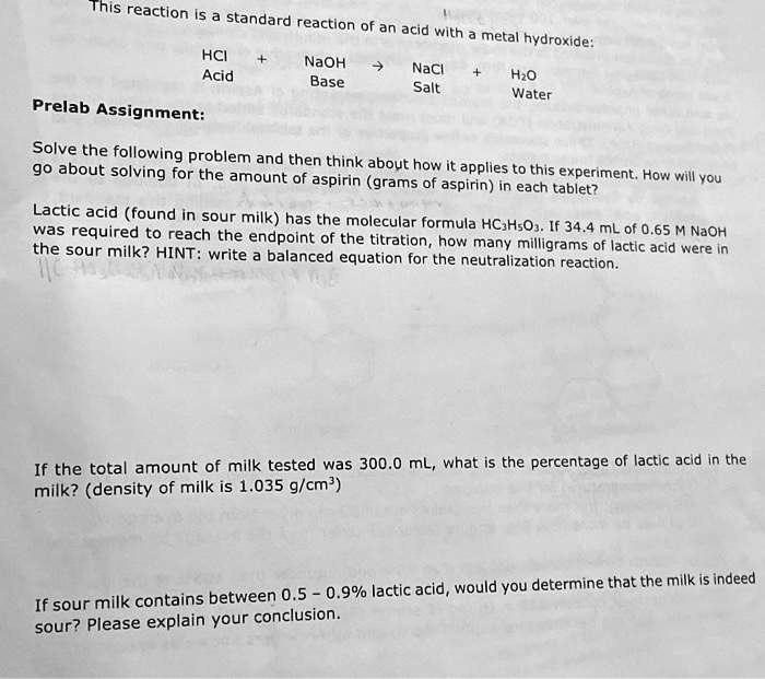 SOLVED If 34.4 mL of 0.65 M NaOH was required to reach the endpoint of