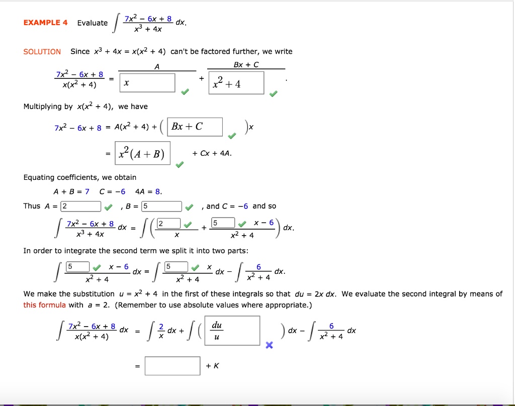 example 4 evaluate zx 6x t dx x 4x solution since x3 4x xx2