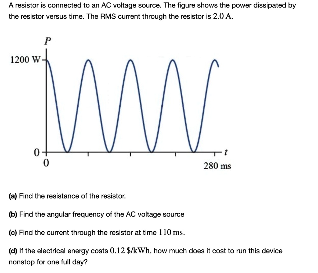SOLVED A resistor is connected to an AC voltage source The figure