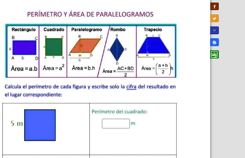 SOLVED: ayuda por favor dare corona PERIMETRO Y ÁREA DE PARALELOGRAMOS ...