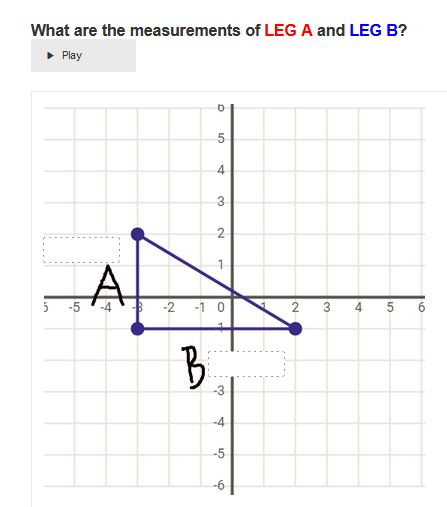 What are the measurements of LEG A and LEG B ? Play