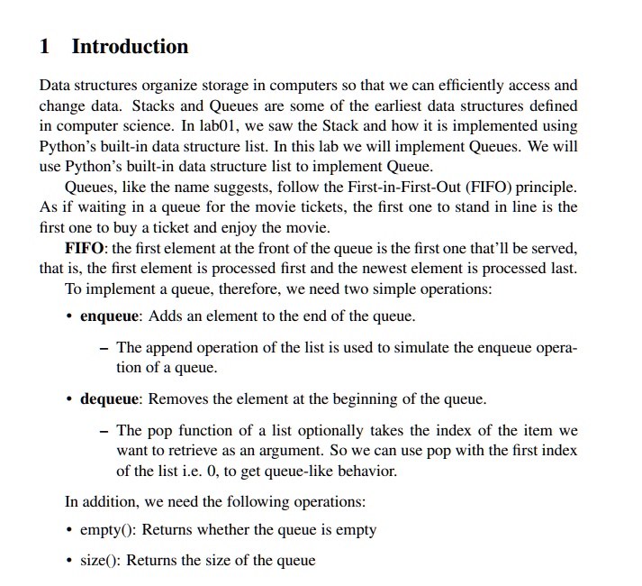 Introduction Data structures organize storage in computers so that we ...