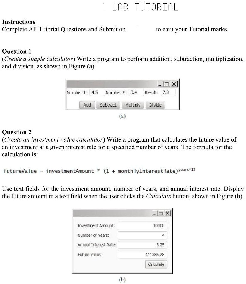 SOLVED: LAB TUTORIAL Instructions Complete All Tutorial Questions and ...
