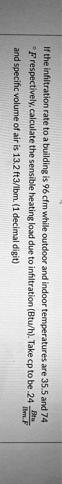 SOLVED: and specific volume of air is 13.2 ft3/lbm.(1 decimal digit) If ...