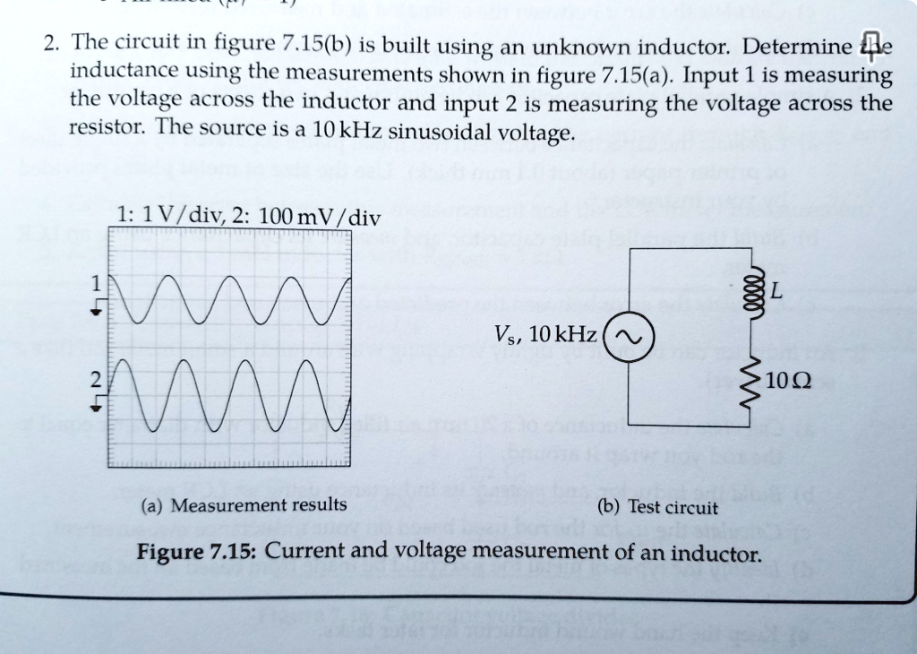 SOLVED Inductance can be determined by using the measurements shown in
