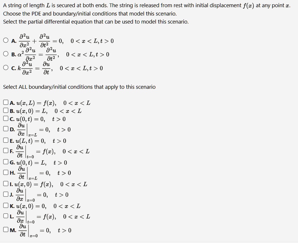 SOLVED: A string of length L is secured at both ends. The string is ...
