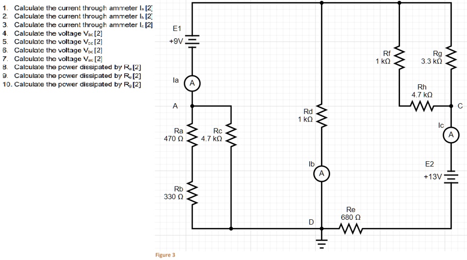 SOLVED Calculate the current through ammeter Ia[2]. Calculate the