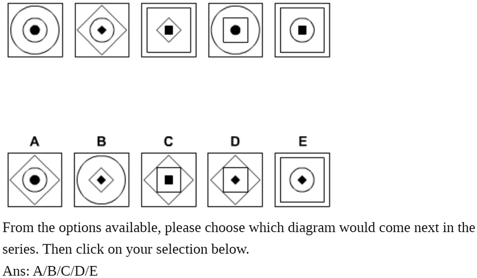 which diagram would come next and why d from the options available ...