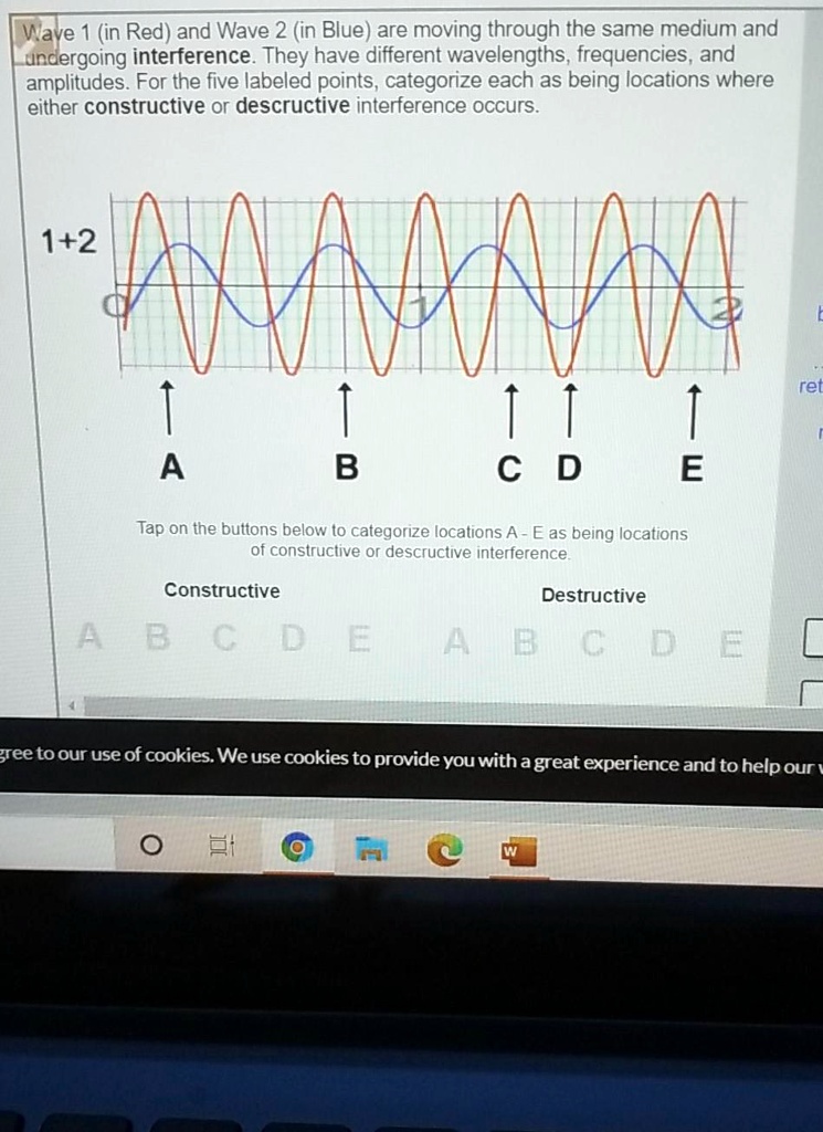 Text: Wave (in Red) And Wave 2 (in Blue) Are Moving Through The Same ...