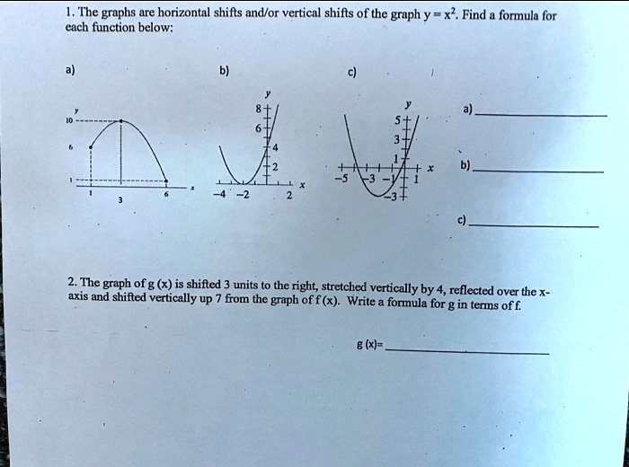 Video Solution: The Graphs Are Horizontal Shifts And Or Vertical Shifts 