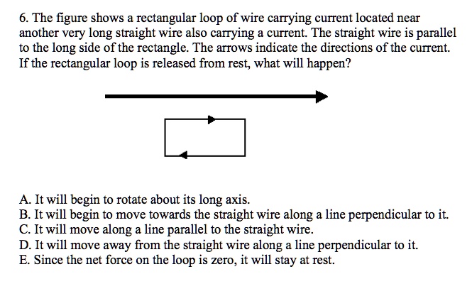 SOLVED: 6. The figure shows rectangular loop of wire carrying current ...