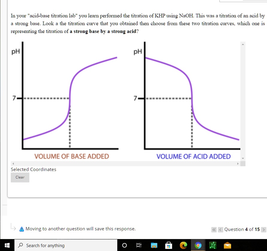SOLVED In your acidbase titration lab, you performed the titration of