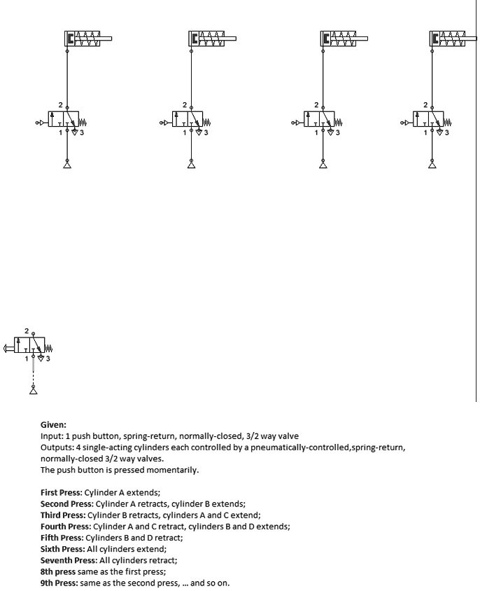 Please Make A Pneumatic Circuit Using Fluidsim App Follow The ...