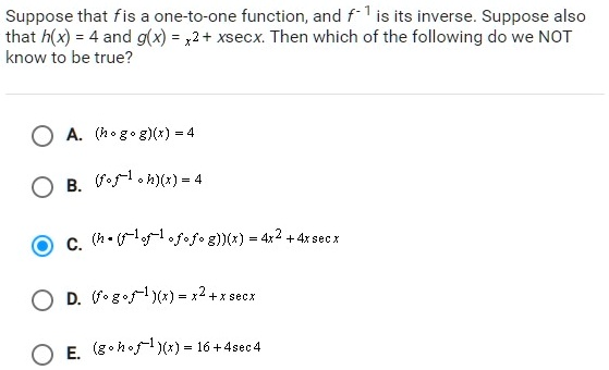 Solved Suppose That F Is A One To One Function And F 1 Is Its Inverse