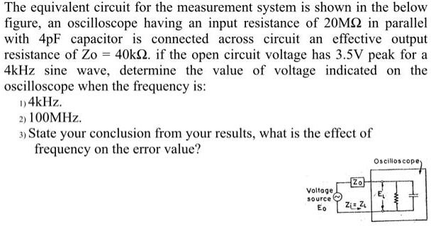 The equivalent circuit for the measurement system is shown in the below ...