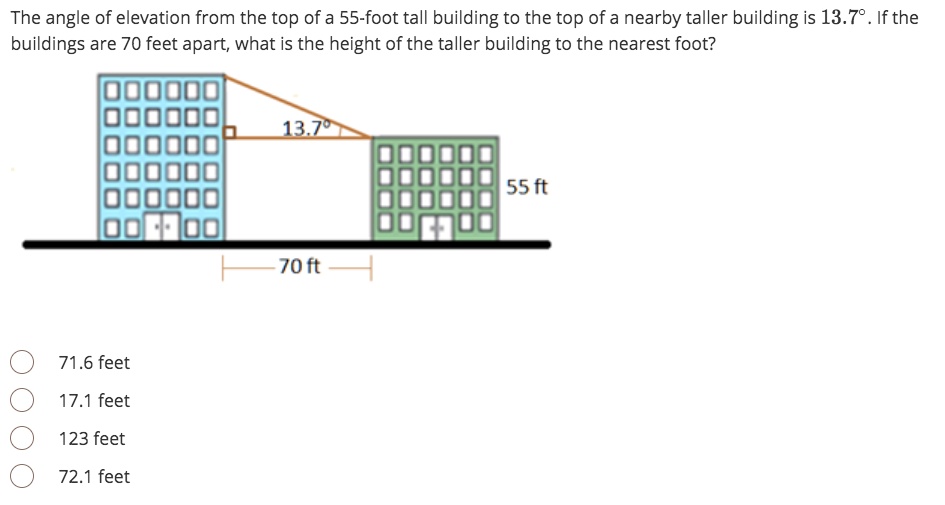 solved-the-angle-of-elevation-from-the-top-of-a-55-foot-tall-building