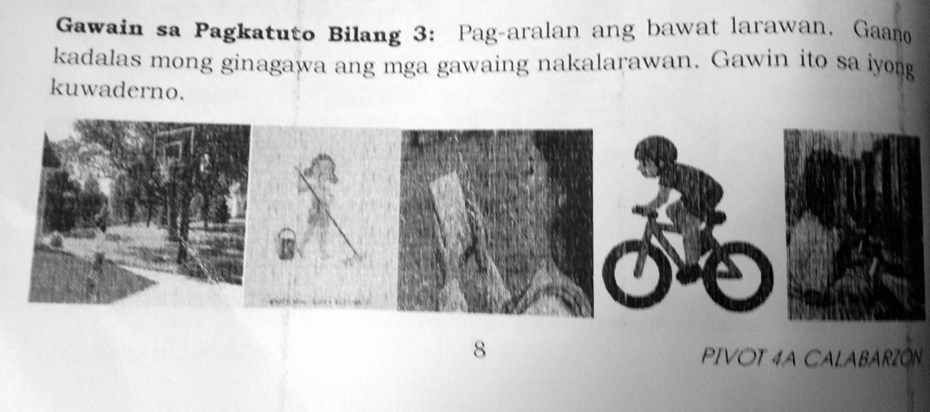 Solved Gawain Sa Pagkatuto Bilang 3 Pag Aralan Ang Bawat Larawan Gaano Kadalas Mong Nagawa 6444