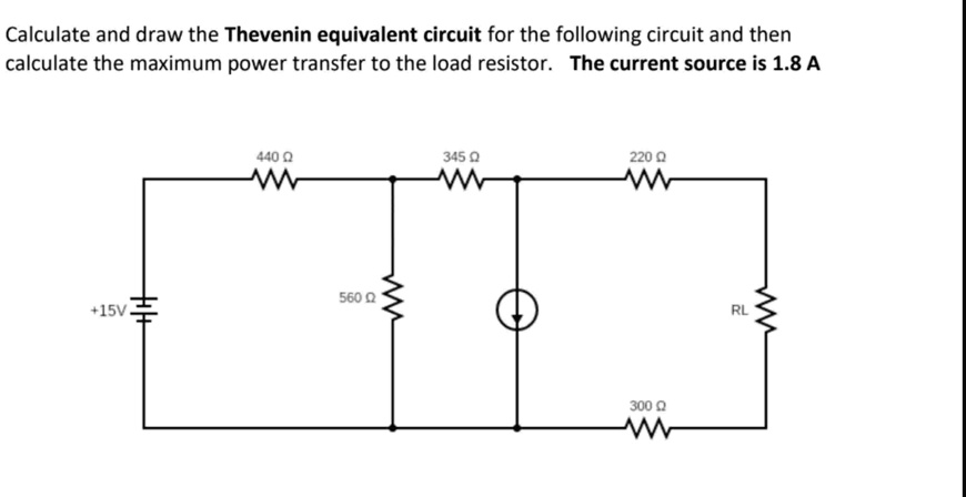 calculate and draw the thevenin equivalent circuit for the following ...