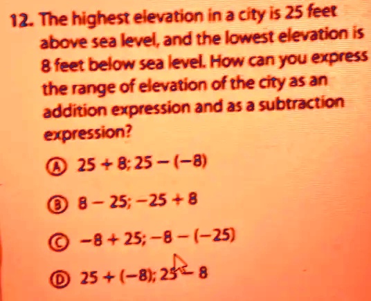 solved-the-highest-elevation-in-a-city-is-25-feet-above-sea-level-and