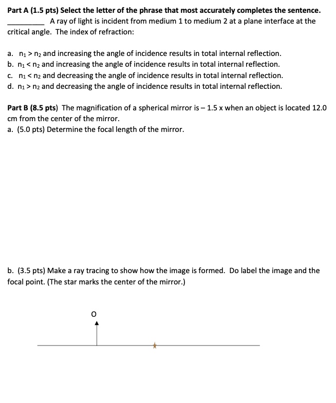 SOLVED Part A (1.5 pts) Select the letter of the phrase that most