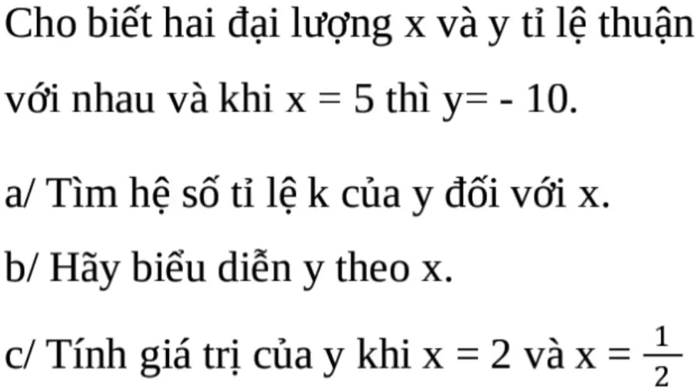 Solved Cho Biáº¿t Hai Ä‘áº¡i LÆ°á£ng X VÃ Y CÃ³ Tá· Lá‡ Thuáº­n Vá›i Nhau VÃ Khi X 5 ThÃ¬