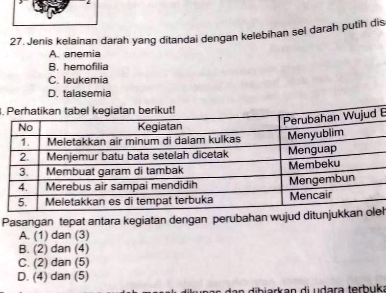 SOLVED: Bantu Hari Ini Dikumpulkan Putih Dis Kelebihan Sel Darah 27 ...