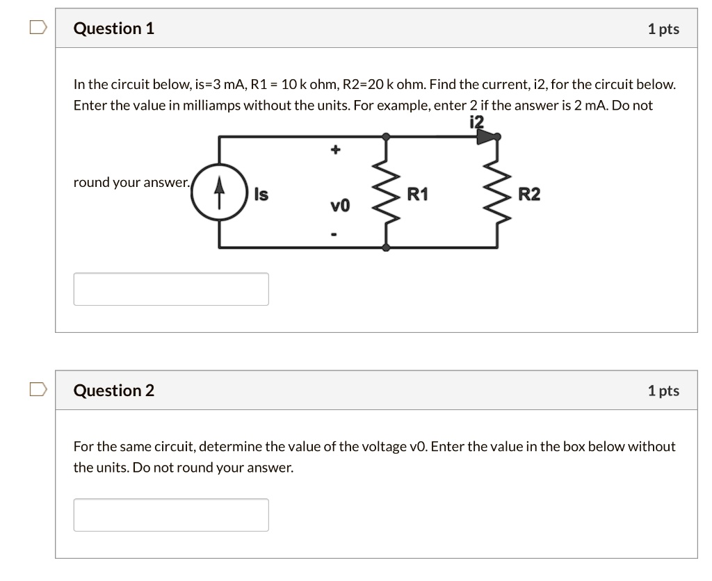SOLVED In the circuit below, Is = 3 mA, R1 = 10k ohm, R2 = 20k ohm