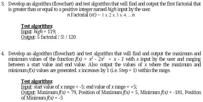 VIDEO solution: Develop an algorithm flowchart and test algorithm that ...