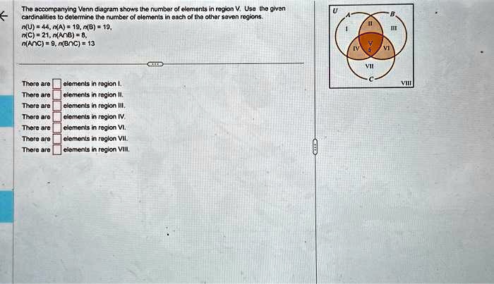 SOLVED: Texts: The accompanying Venn diagram shows the number of ...