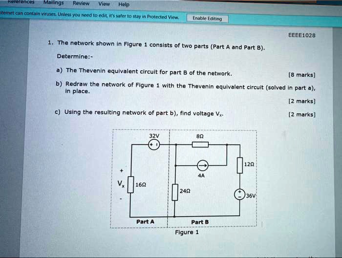 1. The network shown in Figure 1 consists of two parts (Part A and Part ...