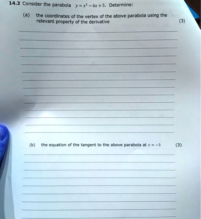 14 2 Consider The Parabola Y X2 6x 5 Determine A Itprospt