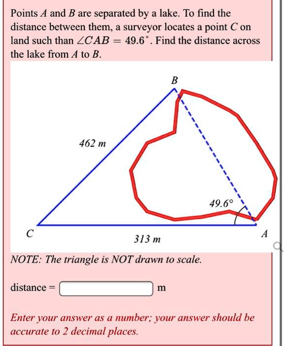 Points A And B Are Separated By A Lake To Find The Distance Between ...