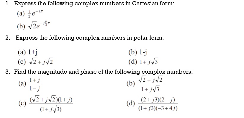 Polar and cartesian 2024 form of complex numbers