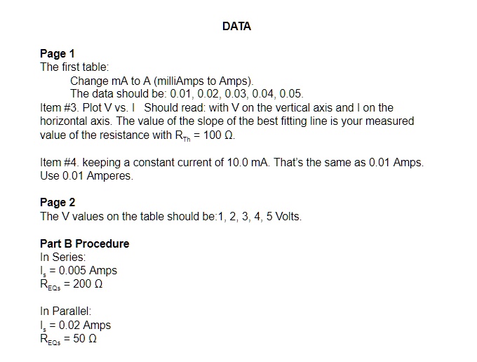 SOLVED Page The first table Change mA to A (milliAmps to Amps). The